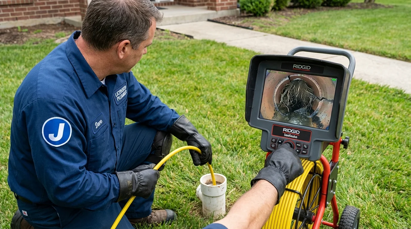 Sewer camera inspection being performed by Johns Plumbing LLC in DeBary